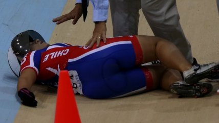 Las imágenes de la dura caída de Irene Aravena en ciclismo de pista