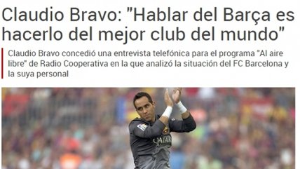 Prensa española destacó entrevista de Al Aire Libre a Claudio Bravo