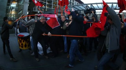 La manifestación en el Centro de Justicia por la formalización de políticos en el caso Penta