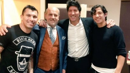   Iván Zamorano, Gary Medel y Matías Fernández visitaron al cónsul chileno en Milán 