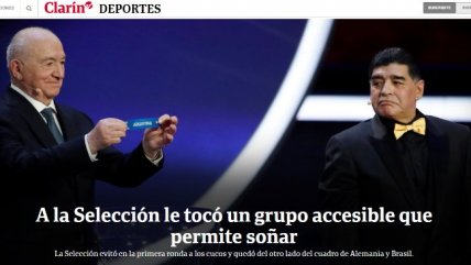 Prensa argentina tras sorteo de Rusia 2018: 