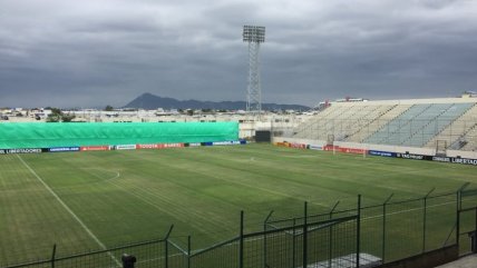 Así luce la cancha del Estadio Jocay en Manta en la previa del Delfín vs. Colo Colo