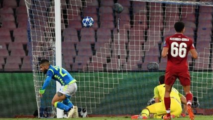 Lorenzo Insigne marcó el agónico gol del triunfo para Napoli sobre Liverpool en Champions
