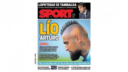 El "Lío Arturo" protagoniza la portada del medio español Sport