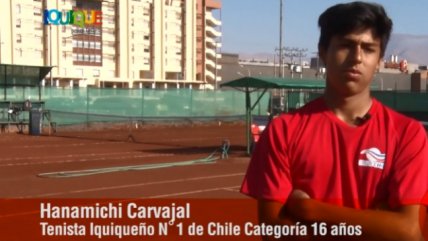 Hanamichi Carvajal, el joven iquiqueño considerado el mejor proyecto en el tenis chileno