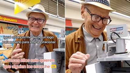   Cajera dedica unos minutos para conversar con anciano y enternece a redes: 