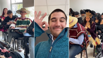   Profesor premió con cinco décimas a alumnos con buen espíritu dieciochero 