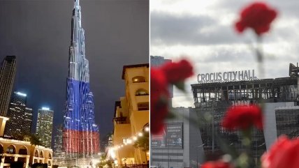   Edificio más alto del mundo se iluminó con los colores rusos tras masacre terrorista 