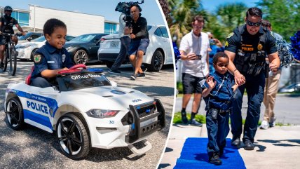   Niño con enfermedad terminal cumplió su sueño de ser policía 