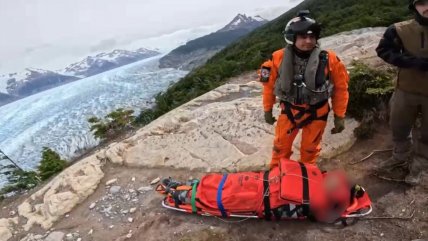  Operativo aéreo rescató a turista en Torres del Paine tras sufrir grave caída  