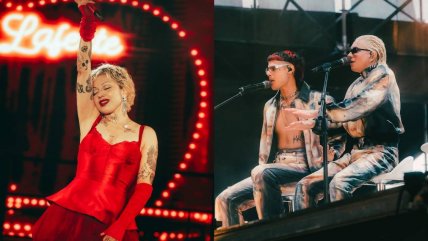   Junta de gigantes: Mon Laferte se encontró con Ca7riel y Paco Amoroso en Lollapalooza Chile 
