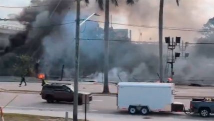   Avioneta se estrelló en concurrida avenida de Florida: Hay tres fallecidos 