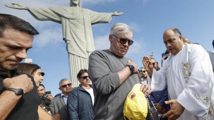   Como un turista más: Carlo Ancelotti fue bendecido a los pies del Cristo Redentor 