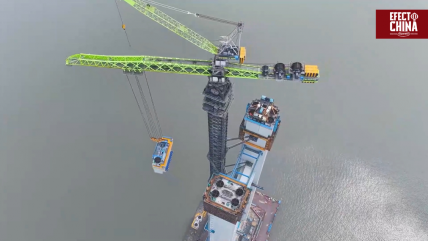   China avanza en la construcción del puente colgante más largo del mundo 