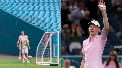   [VIDEO] Jannik Sinner sorprendió con su talento futbolero en el Masters 1.000 de Miami 
